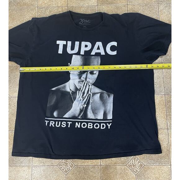 Tupac Men’s Size 2XL Black Trust Nobody Hip Hop Rapper Short Sleeve Music Tee - Picture 3 of 8